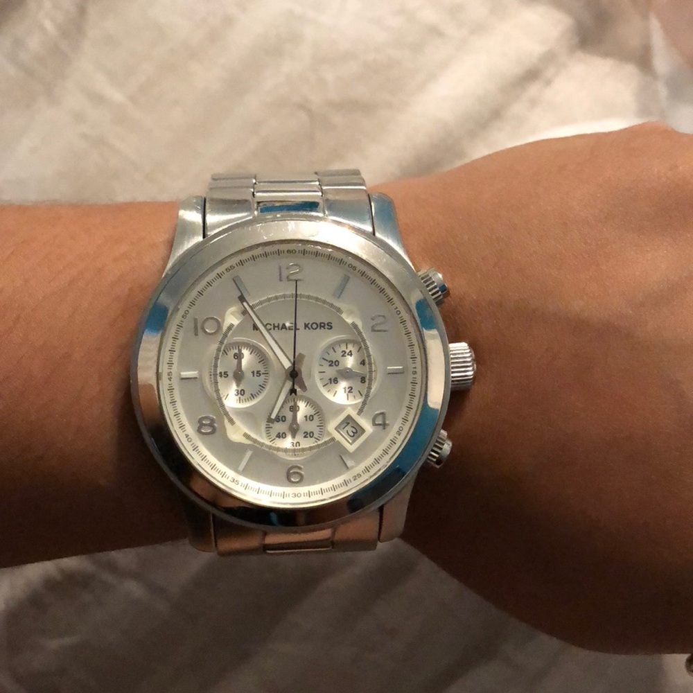 Silver Oversized Michael Kors Watch